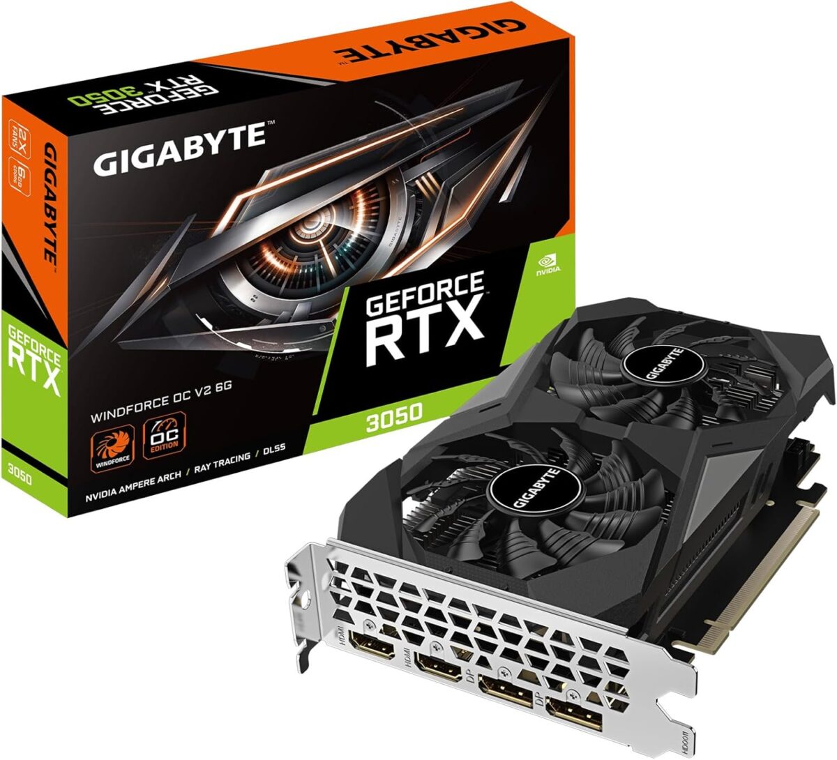 GIGABYTE GeForce RTX 3050 WINDFORCE OC V2 6G Graphics Card, 2X WINDFORCE Fans, 6GB GDDR6 96-bit GDDR6, GV-N3050WF2OCV2-6GD Graphics Card - Image 2