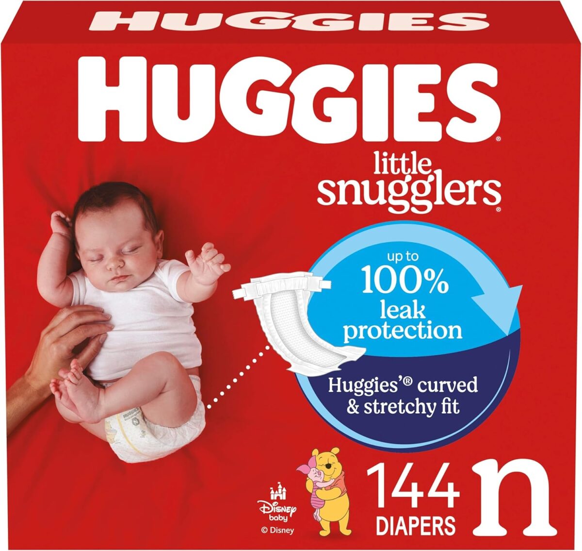 Huggies Size Newborn Diapers, Little Snugglers Baby Diapers, Size Newborn (up to 10 lbs), 144 Count, Packaging May Vary - Image 2
