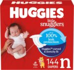Huggies Size Newborn Diapers, Little Snugglers Baby Diapers, Size Newborn (up to 10 lbs), 144 Count, Packaging May Vary - Image 2