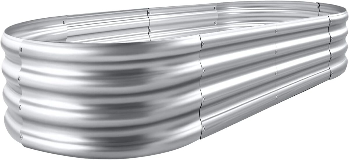 Land Guard Galvanized Raised Garden Bed Kit, Galvanized Planter Garden Boxes Outdoor, Oval Large Metal Raised Garden Beds for Vegetables………… - Image 2