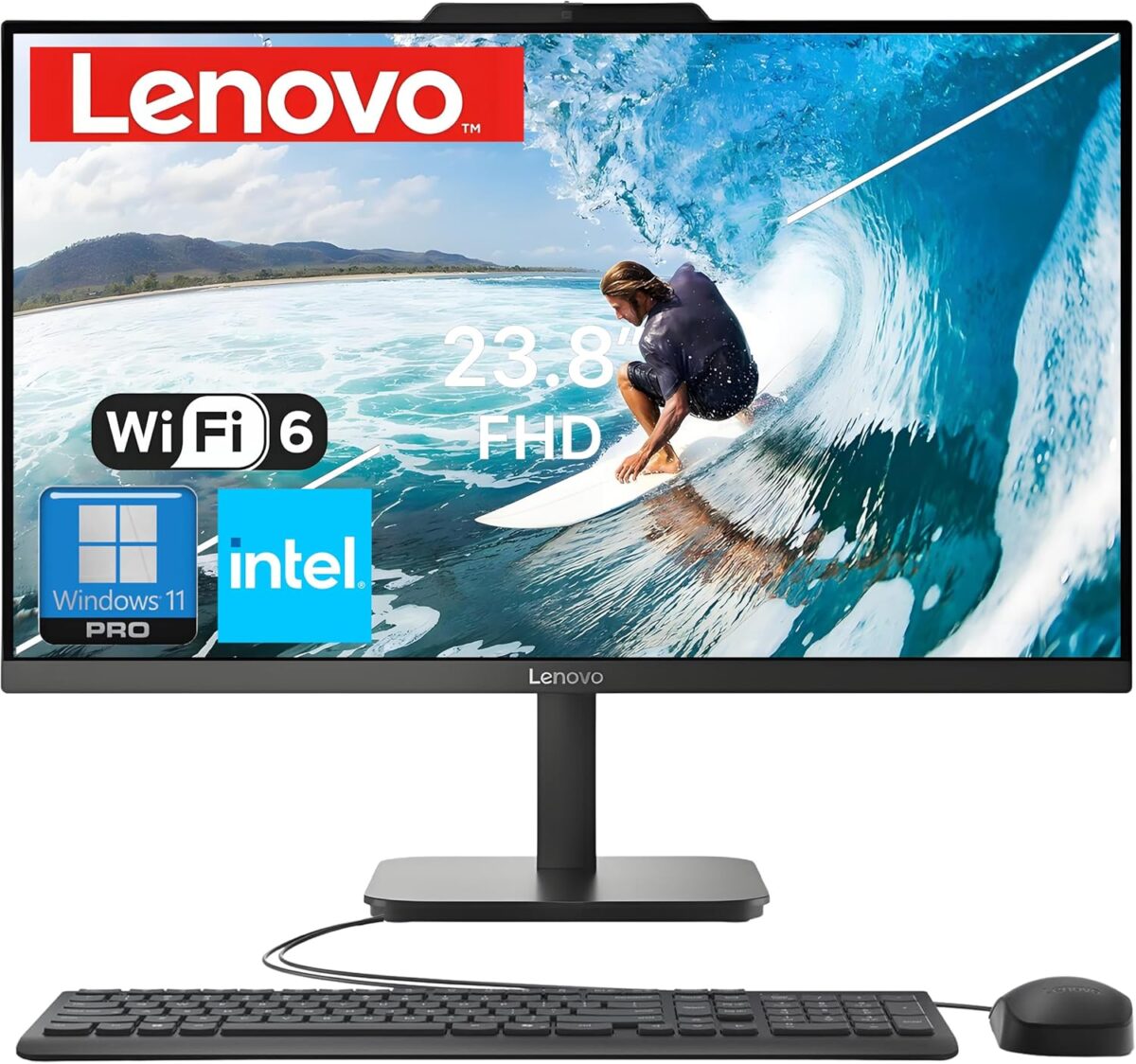 Lenovo 24" FHD All-in-One Desktop Computer, Intel 4-Core Processor (Beats i3-1110G4), 16GB RAM, 512GB PCIe SSD, HDMI, WiFi 6, RJ45, Bluetooth, Business AIO, Vent-Hear, Keyboard & Mouse, Windows 11 Pro - Image 2