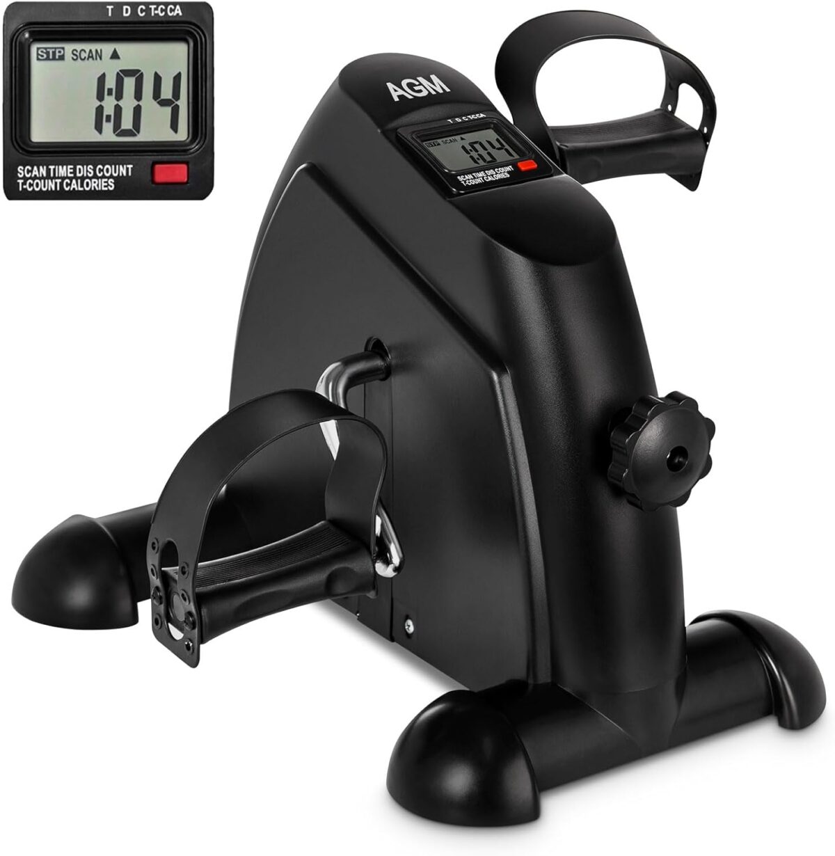 Mini Exercise Bike, AGM Under Desk Bike Pedal Exerciser Foot Cycle Arm & Leg Pedal Exerciser with LCD Screen Displays - Image 2