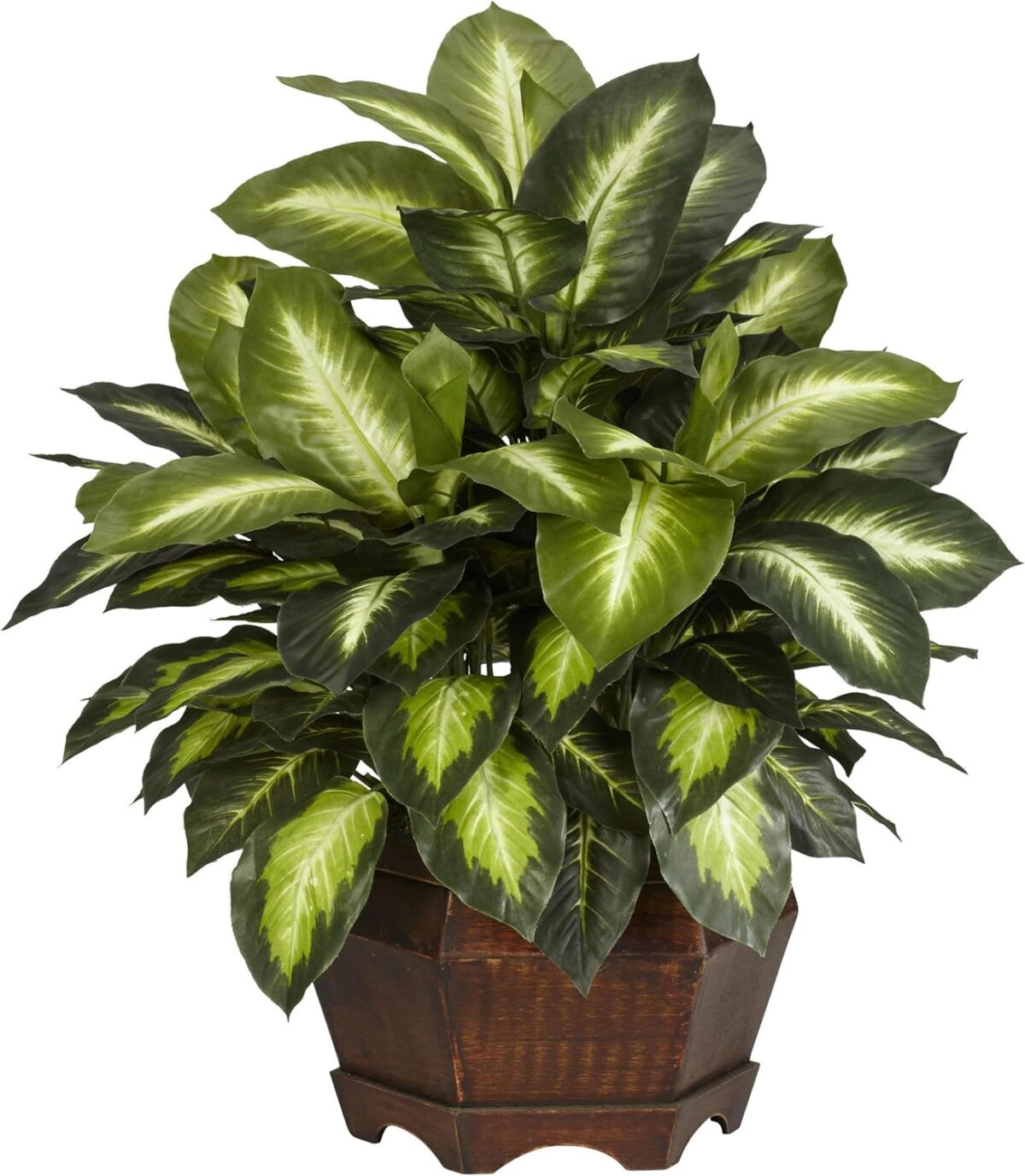 Nearly Natural 6639 24in. Golden Dieffenbachia Silk Plant, Green - Image 2