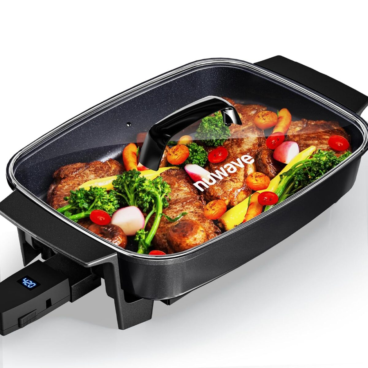 Nuwave Medley XL Digital Electric Skillet, Family Size Griddle w/Glass Lid, 2025 New & Improved Precision Heating, 100°-425°F, PFAS Free G11 Nonstick Ceramic Coating, Portable Hot Plate, 7qt Capacity - Image 2