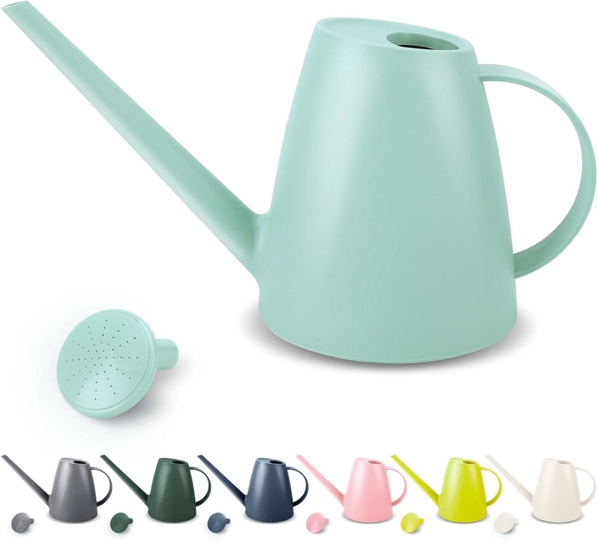 Qilebi Long Spout Small Watering Can for Indoor & Outdoor Plants, House Plant, Garden Flower, 1. 8L 1/2 Gallon (Green) - Image 2