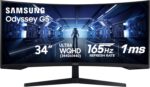 SAMSUNG 34' Odyssey G5 Ultra-Wide Gaming Monitor with 1000R Curved Screen, 165Hz, 1ms, FreeSync Premium, Large Display, Eye Comfort, Multiple Ports, WQHD, LC34G55TWWNXZA, Black - Image 2