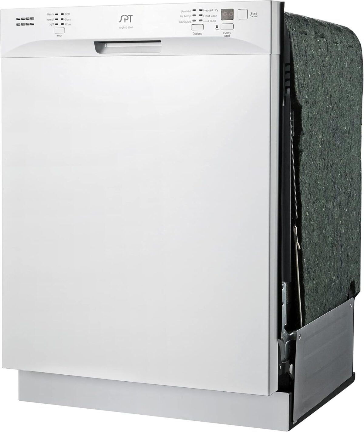 SPT SD-6501WA 24″-wide Built-In Stainless Steel Tall Tub Dishwasher with ENERGY STAR, Heated Drying, 6 Wash Programs and 14 Plate Settings – White - Image 2