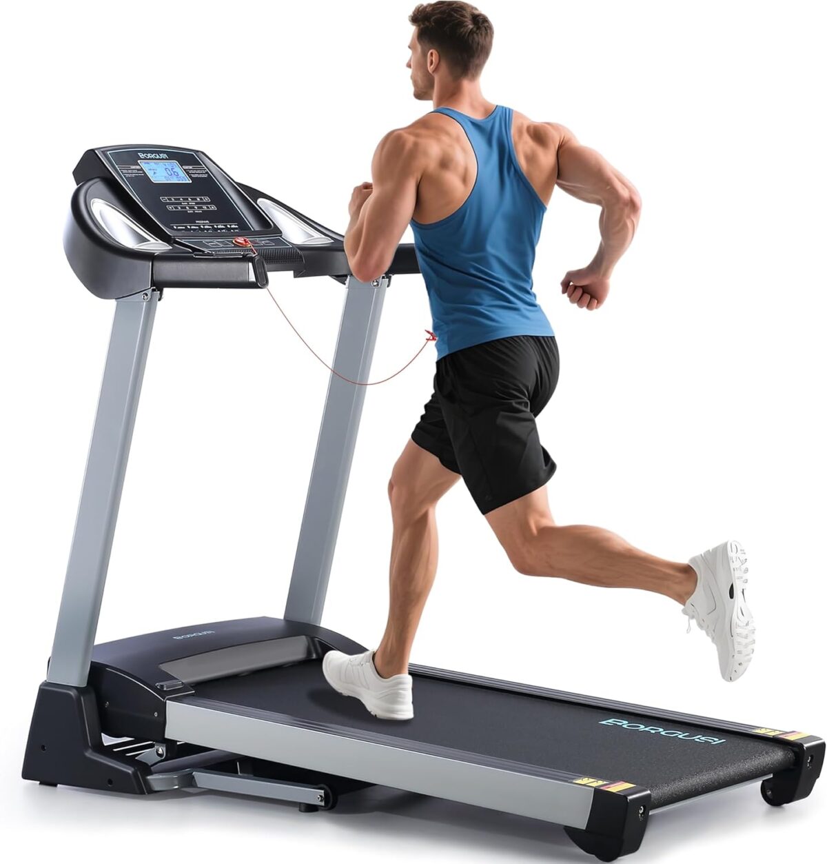Treadmill with 15% Auto Incline - 350 LBS Capacity, 3.5HP Electric Folding Treadmill Up to 10MPH Speed, Running Machine with 20" Wide Tread Belt & LCD Display for Home Use, Bluetooth Speaker - Image 2