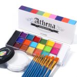 UCANBE Athena Face Body Paint Oil Palette + Translucent Setting Powder + 10PCS Brushes Set, Professional Non Toxic Face Painting Pallet Kit for Halloween SFX Cosplay Clown Makeup for Women Adults - Image 2