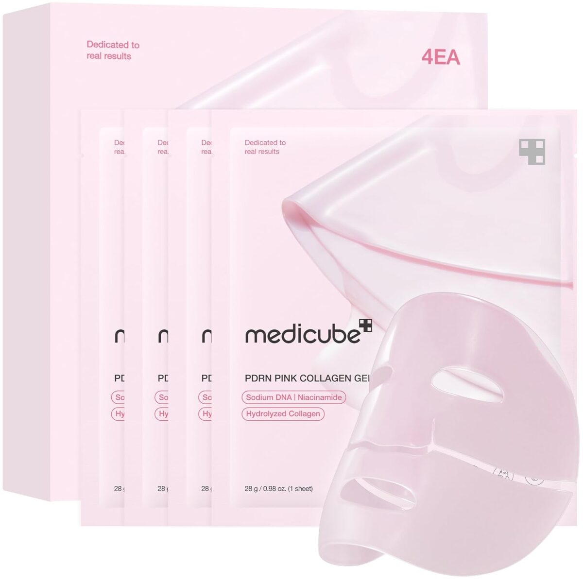 medicube Salmon DNA PDRN pink collagen jelly gel mask | overnight face mask for glass glow skin- elasticity, hydrating, firming and moisturizing | korean skincare, 28g, 4ea - Image 2