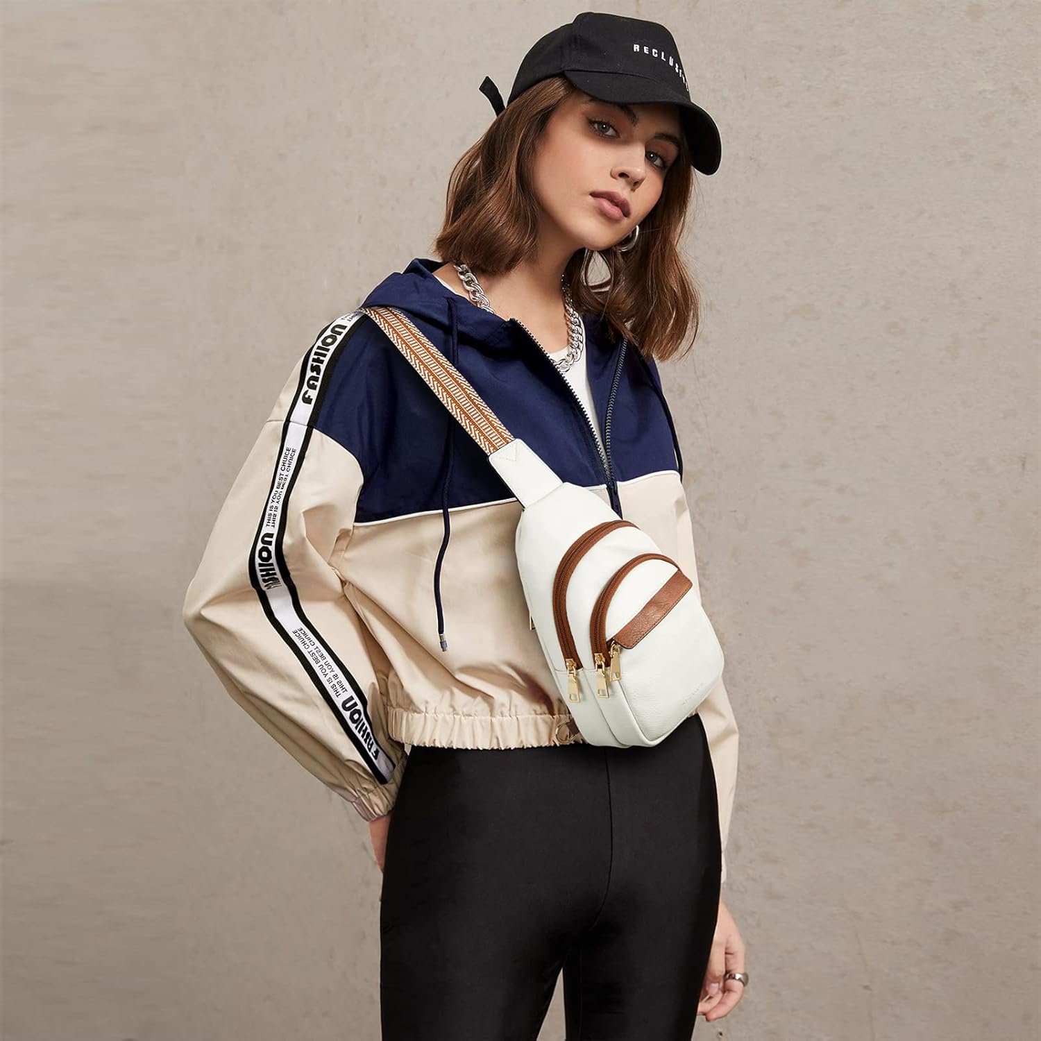 BOSTANTEN Small Sling Bag for Women Leather Crossbody Bags Fanny Pack Chest Bag for Travel - Image 3