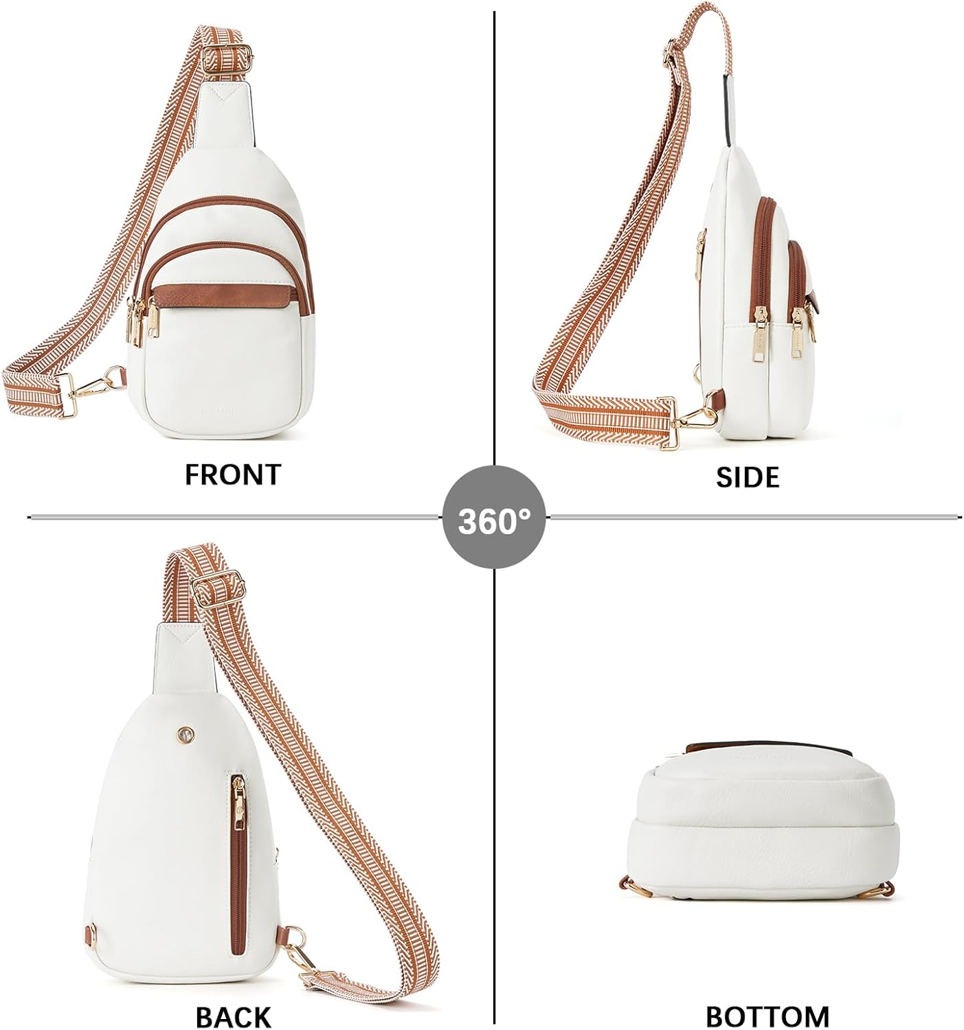 BOSTANTEN Small Sling Bag for Women Leather Crossbody Bags Fanny Pack Chest Bag for Travel - Image 10