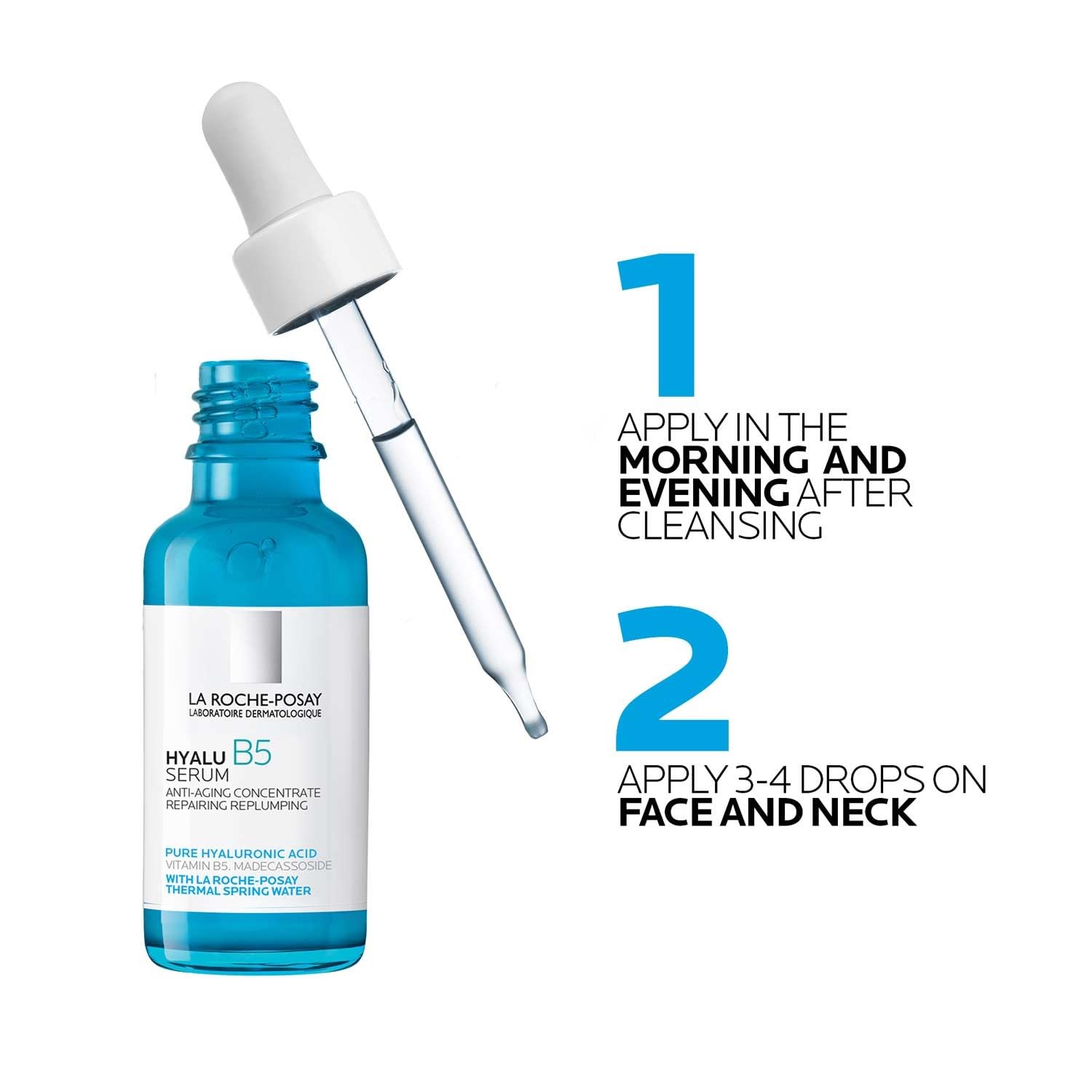 La Roche-Posay Hyalu B5 Pure Hyaluronic Acid Serum for Face, Vitamin B5 + Hyaluronic Acid + Madecassoside, Hydrating Serum Visibly Plumps Skin, Sensitive Skin Safe, Anti Aging, Oil-Free - Image 8
