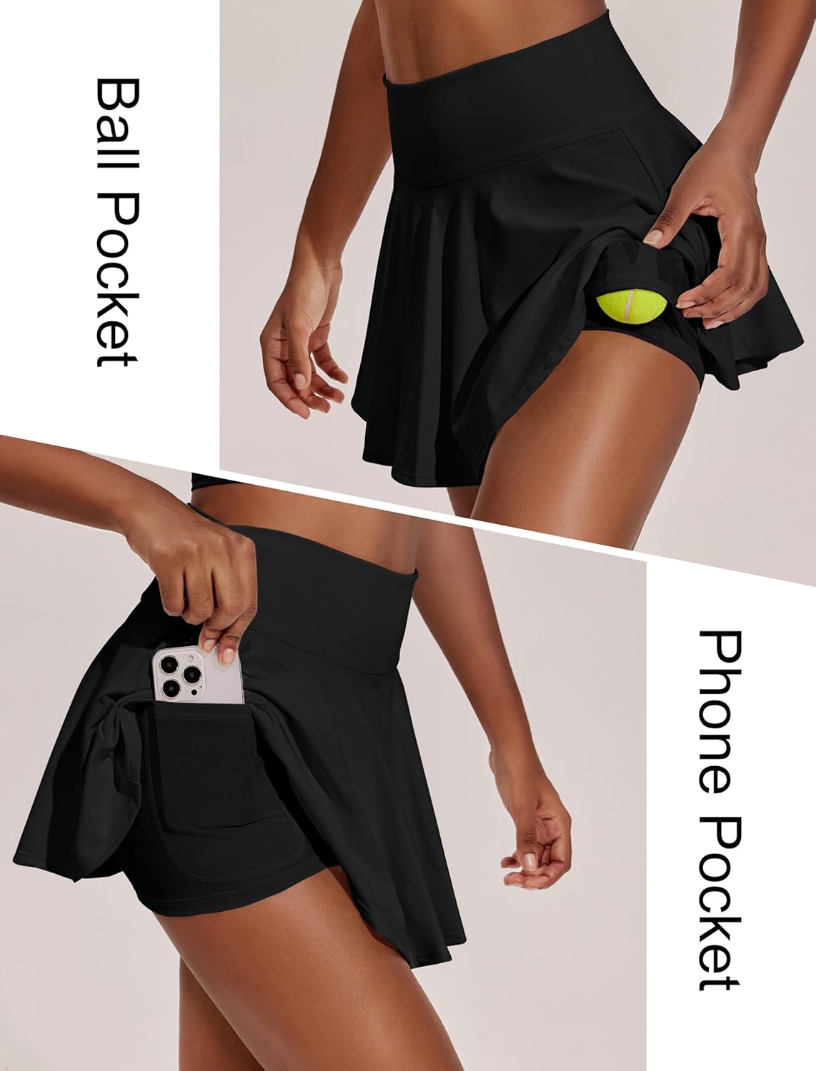 PINSPARK Womens Tennis Skirt Pleated Athletic Skirts with Pockets Shorts High Waisted Golf Skort for Workout Pickleball - Image 3