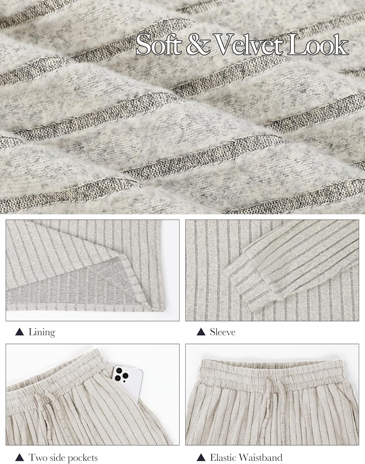 Blooming Jelly Womens Lounge Set Cute Long Sleeve Pajama Sets Casual 2 Piece Pj Outfit Fall Sleepwear Pockets - Image 6