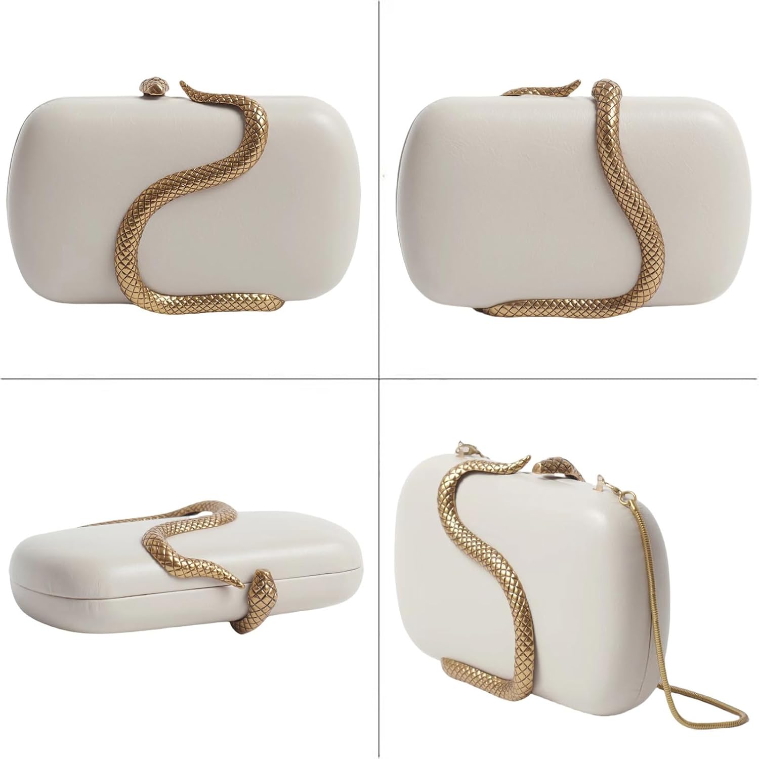 PU Leather Wedding Evening Bag Formal Clutch Purse for Women with Snake - Image 5