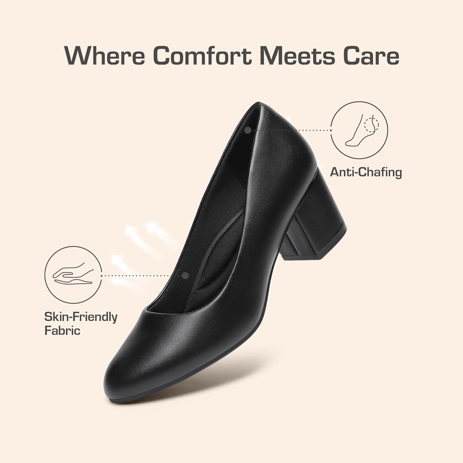 DREAM PAIRS Women's Pumps Low Chunky Block Heel Dress Shoes Closed Round Toe Comfortable Heels - Image 7