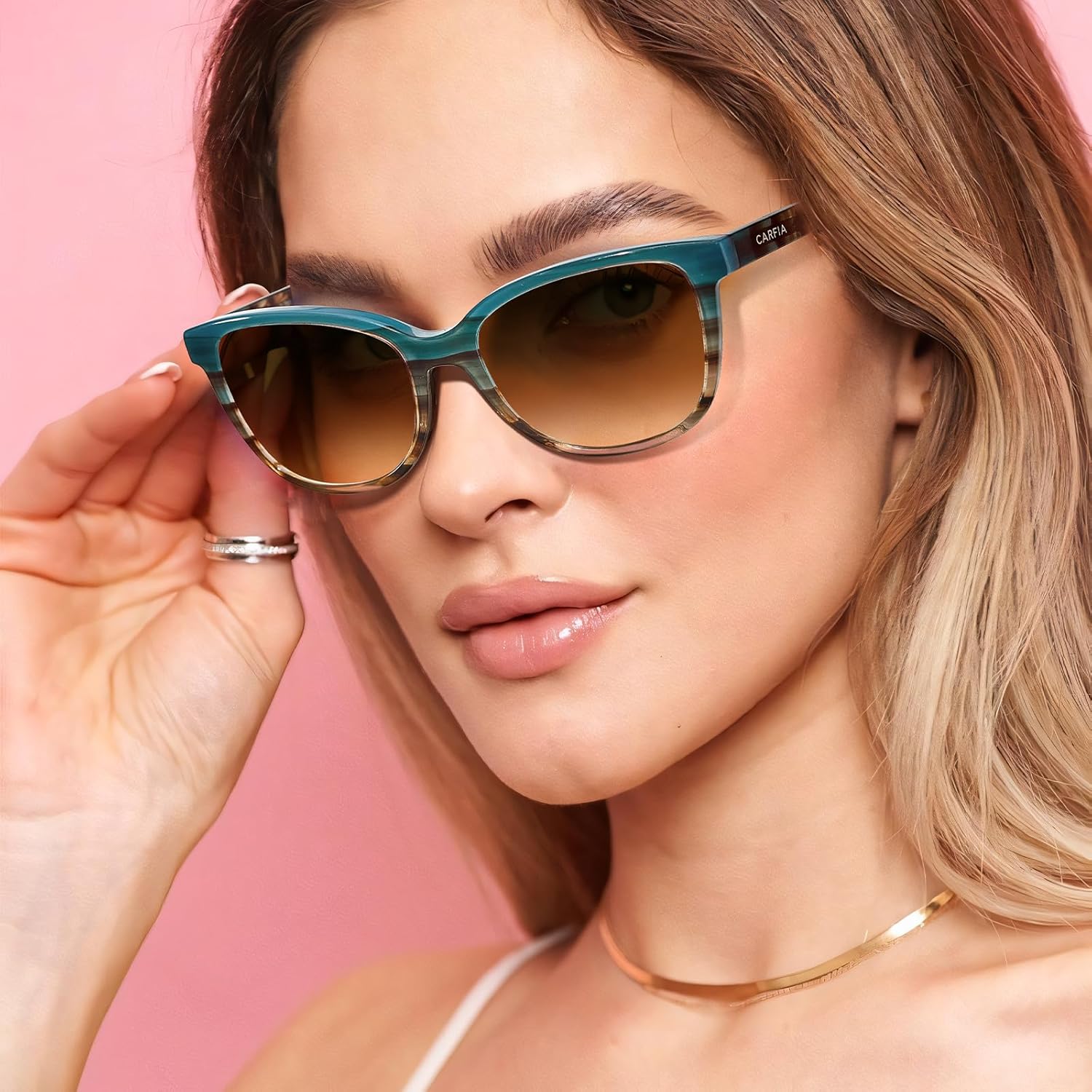 CARFIA Designer Acetate Womens Polarized Sunglasses Fit Most Face Shapes Trendy Shades UV Protection Hypoallergenic Handmade - Image 3