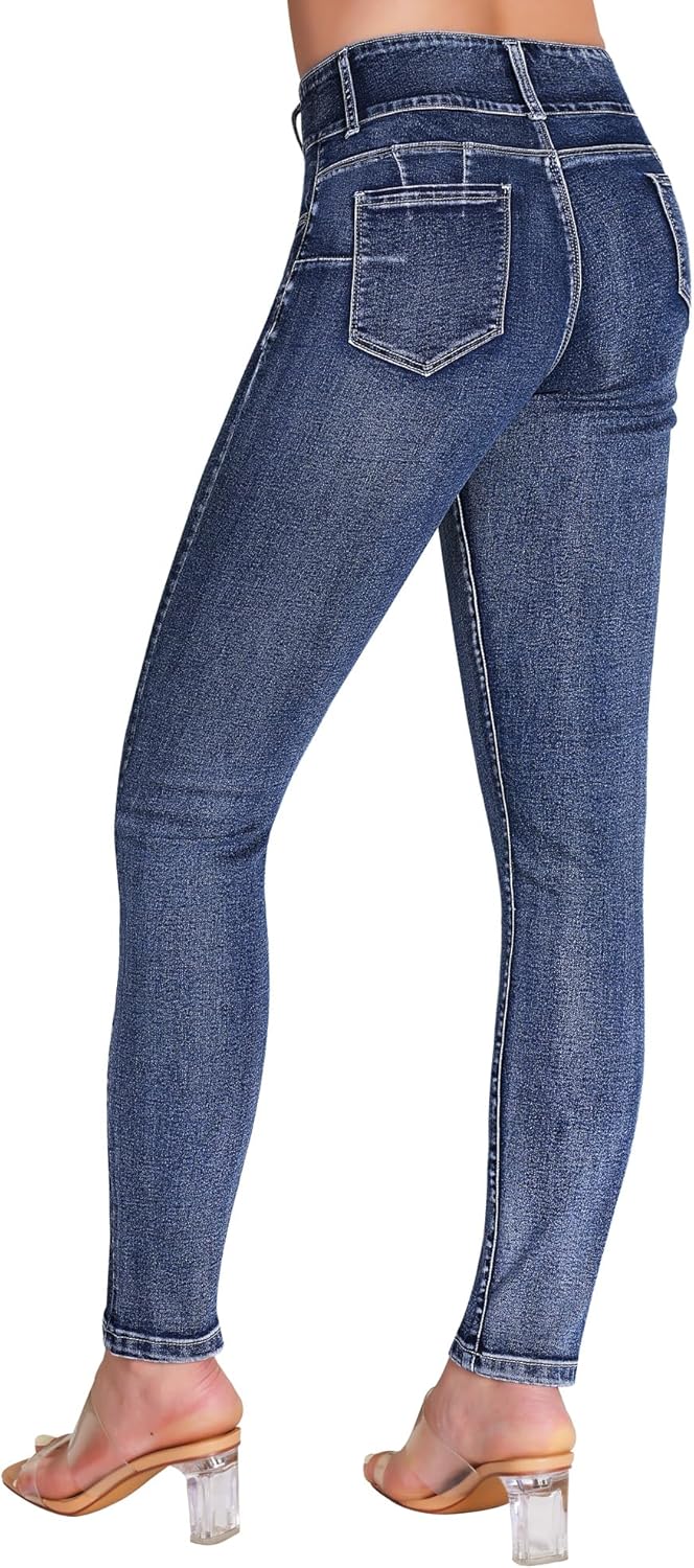 roswear Women’s High Waisted Stretchy Skinny Curvy Jeans Tummy Control Jeggings - Image 3