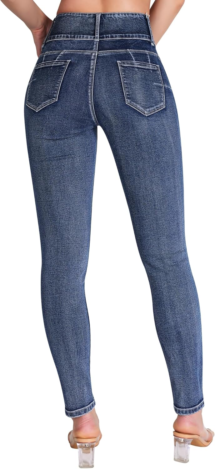 roswear Women’s High Waisted Stretchy Skinny Curvy Jeans Tummy Control Jeggings - Image 5