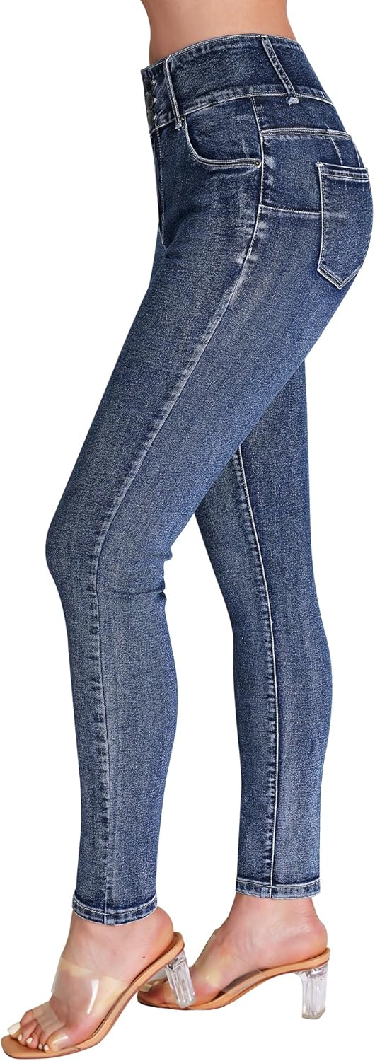 roswear Women’s High Waisted Stretchy Skinny Curvy Jeans Tummy Control Jeggings - Image 6