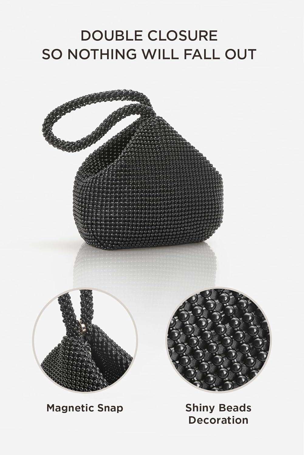 BABEYOND Women's Beaded Clutch Evening Bags Vintage Elegant Triangle Purse for 1920s Party Prom Wedding - Image 3