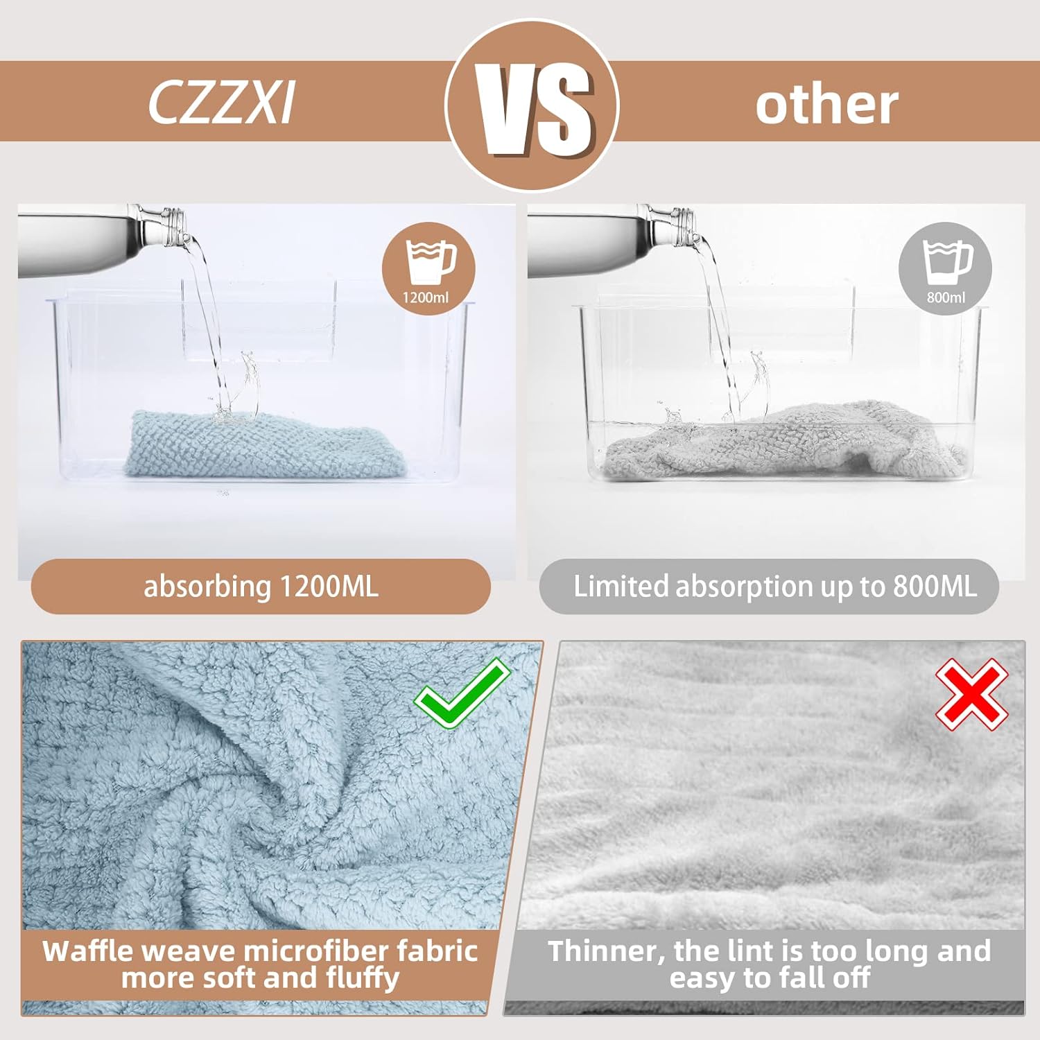 3 PCS Microfiber Hair Towel, Hair Wraps for Women Wet Hair, Fast Drying Hair Turban, Anti Frizz Head Towels Wrap for Curly Hair (Grey, Pink, Blue) - Image 4