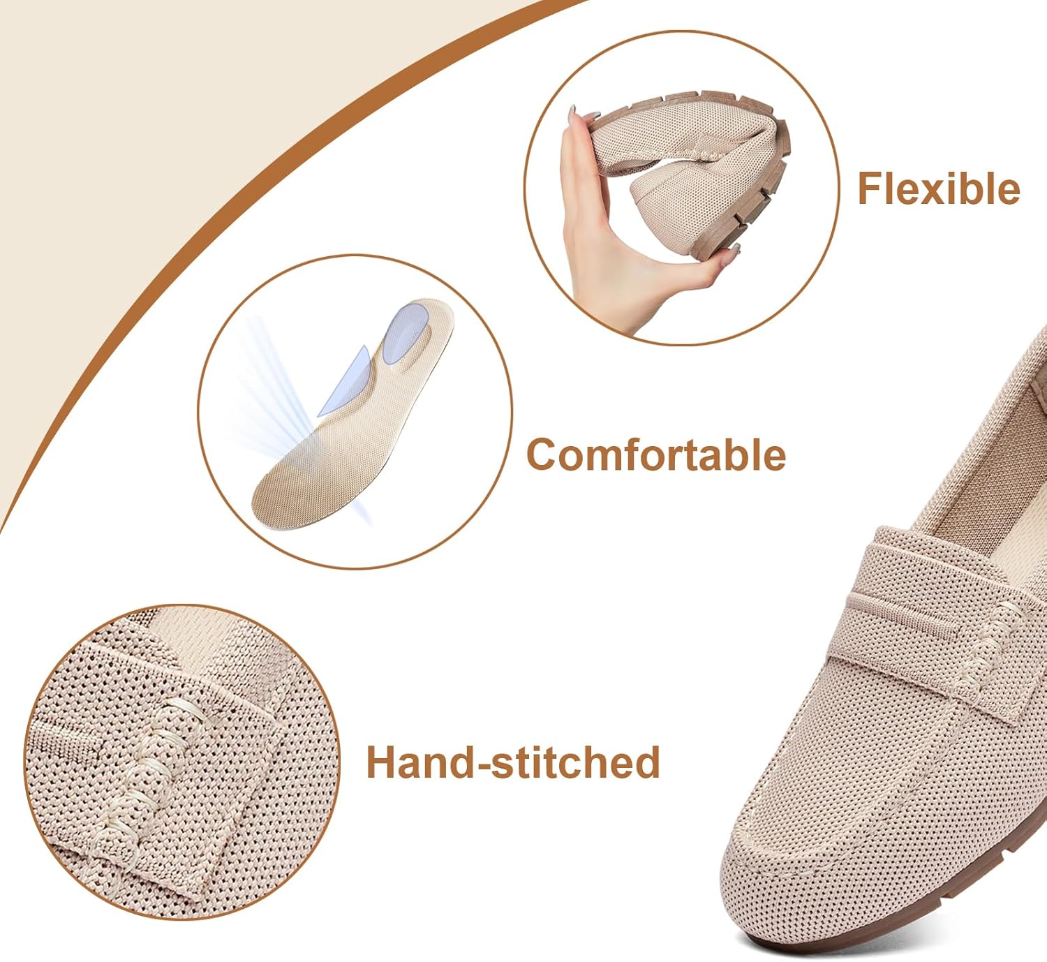 Loafers for Women Comfortable Slip on Work Flats Shoes Womens Dressy Casual Walking Shoes - Image 4