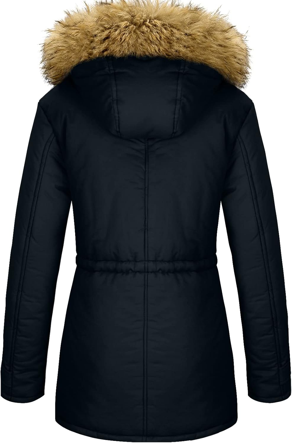 YXP Women's Winter Thicken Military Parka Jacket Warm Fleece Cotton Coat with Fur Hood - Image 4