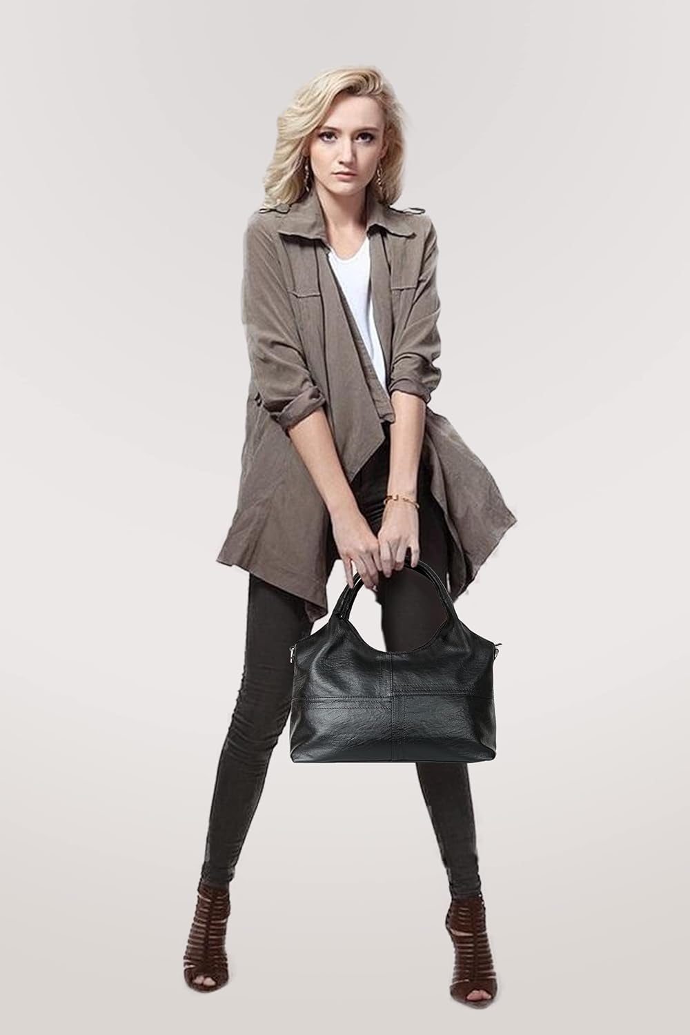 KOGTLA Vegan Leather Purses for Women with Detachable Satchel Strap, Ladies Handbags, Tote Hobo Bags with Top Handle - Image 3