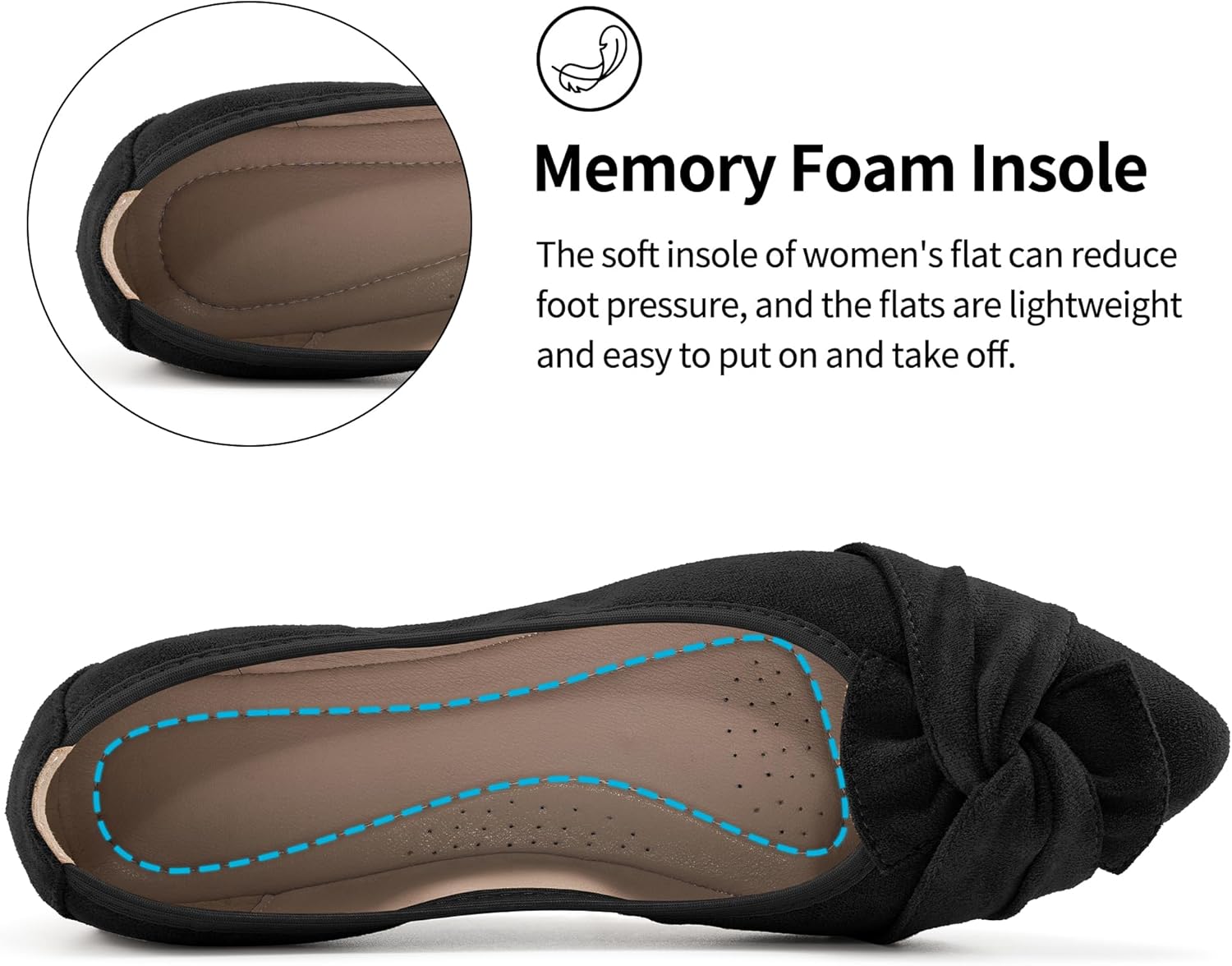 Aomigoct Ballet Flats for Women Dressy: Pointed Toe Comfortable Wedding Womens Flats - Casual Work Walking Shoes - Image 6