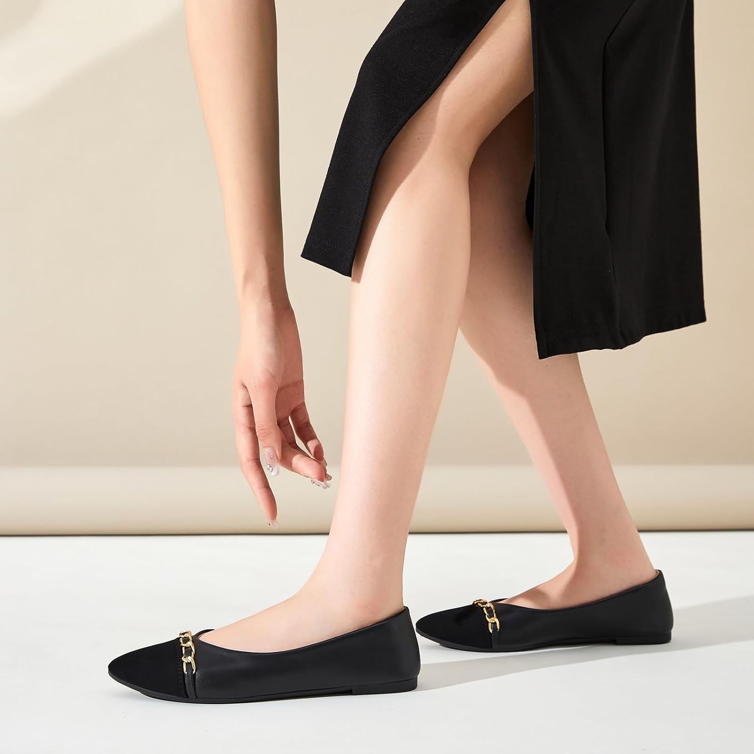 FINIWOR Ballet Flat Shoes for Womens,PU Leather Womens Loafers,Women Pointed Toe Dress Flat Shoes Casual, Comfortable Slip on Flats Shoes Women - Image 6