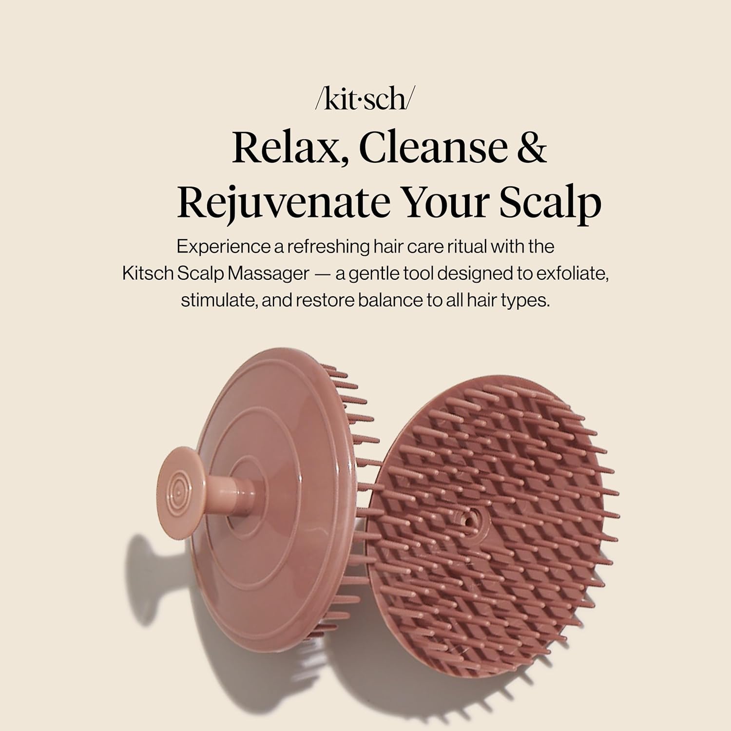 Kitsch Scalp Massager for Hair Care - Scalp Scrubber, Shampoo Brush & Exfoliator for All Hair Types - Relaxing & Exfoliating - Terracotta - Image 5