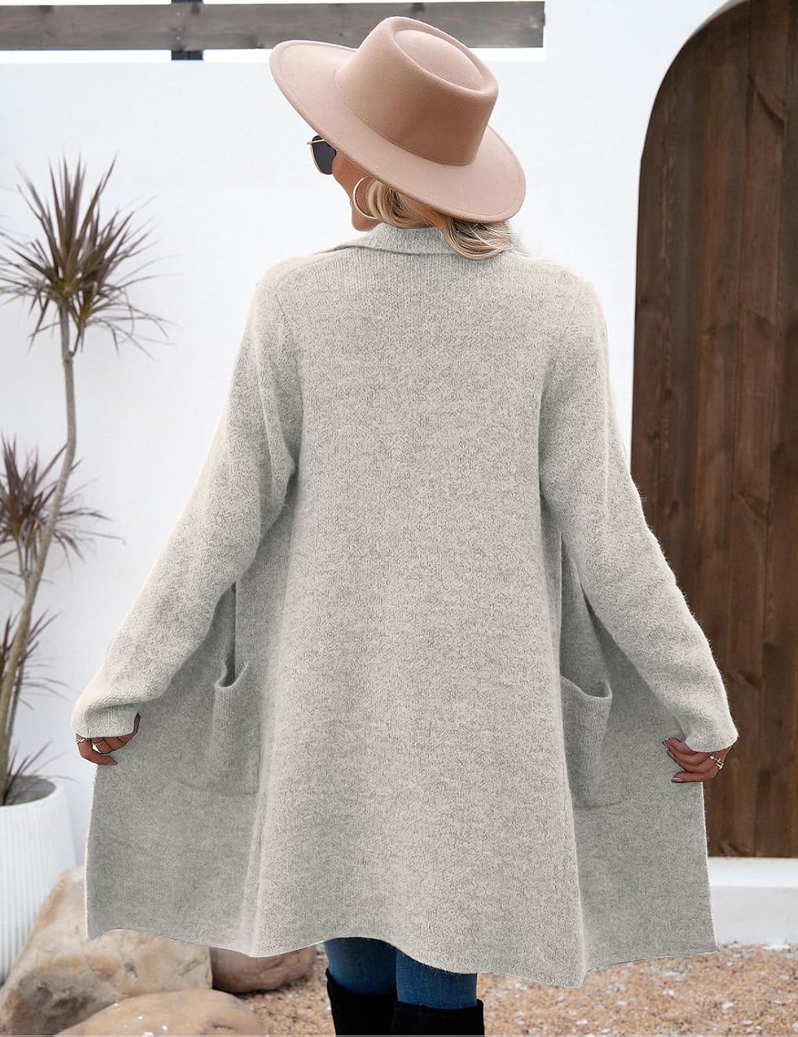 CiCiBird Women Fall Long Cardigan Sweater Trendy Knit Jacket Coat Dressy Blazer Coatigan - Image 3