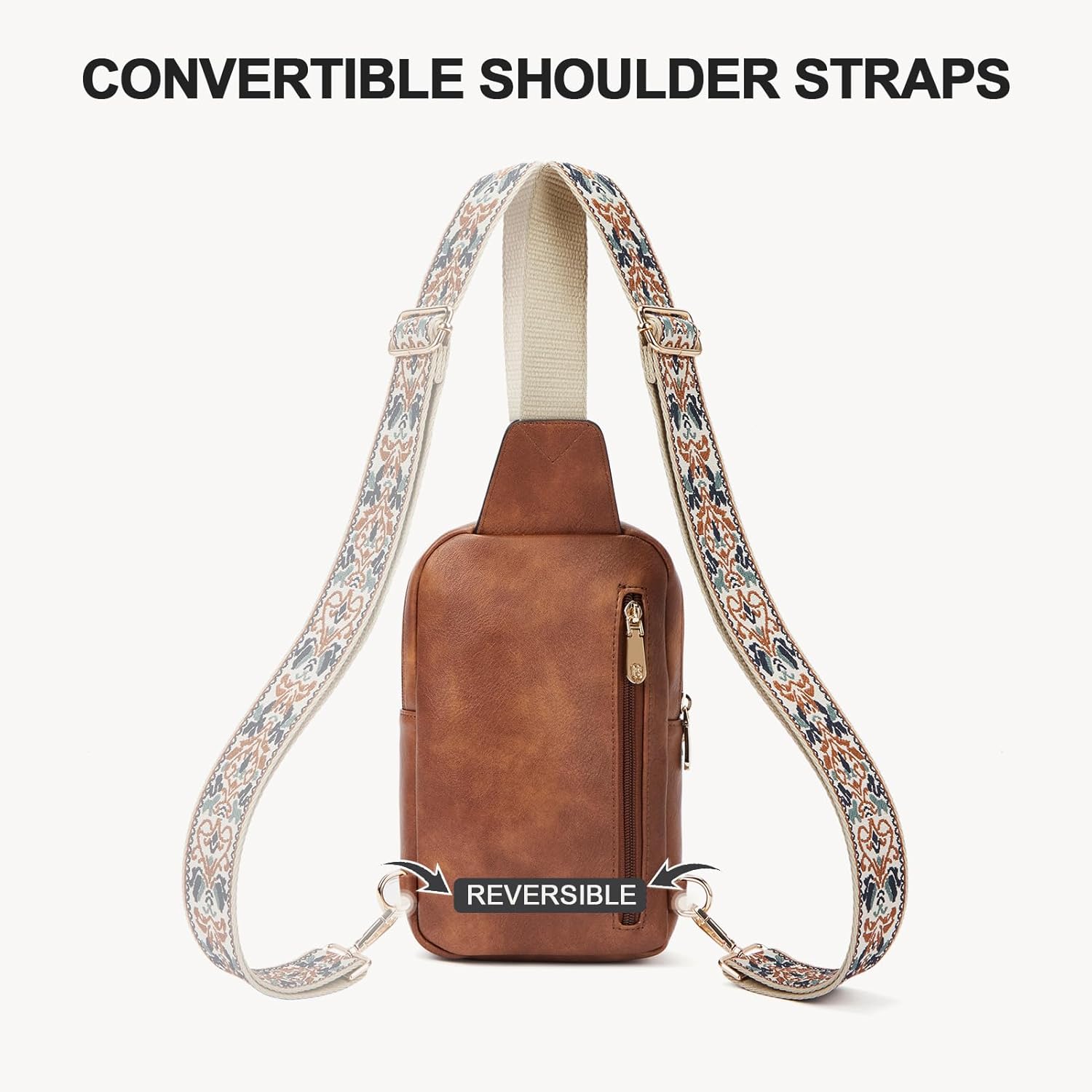 BOSTANTEN Sling Bag Quilted Crossbody Bags for Women Cross Body Purse Leather Fanny Pack with Adjustable Guitar Strap - Image 7