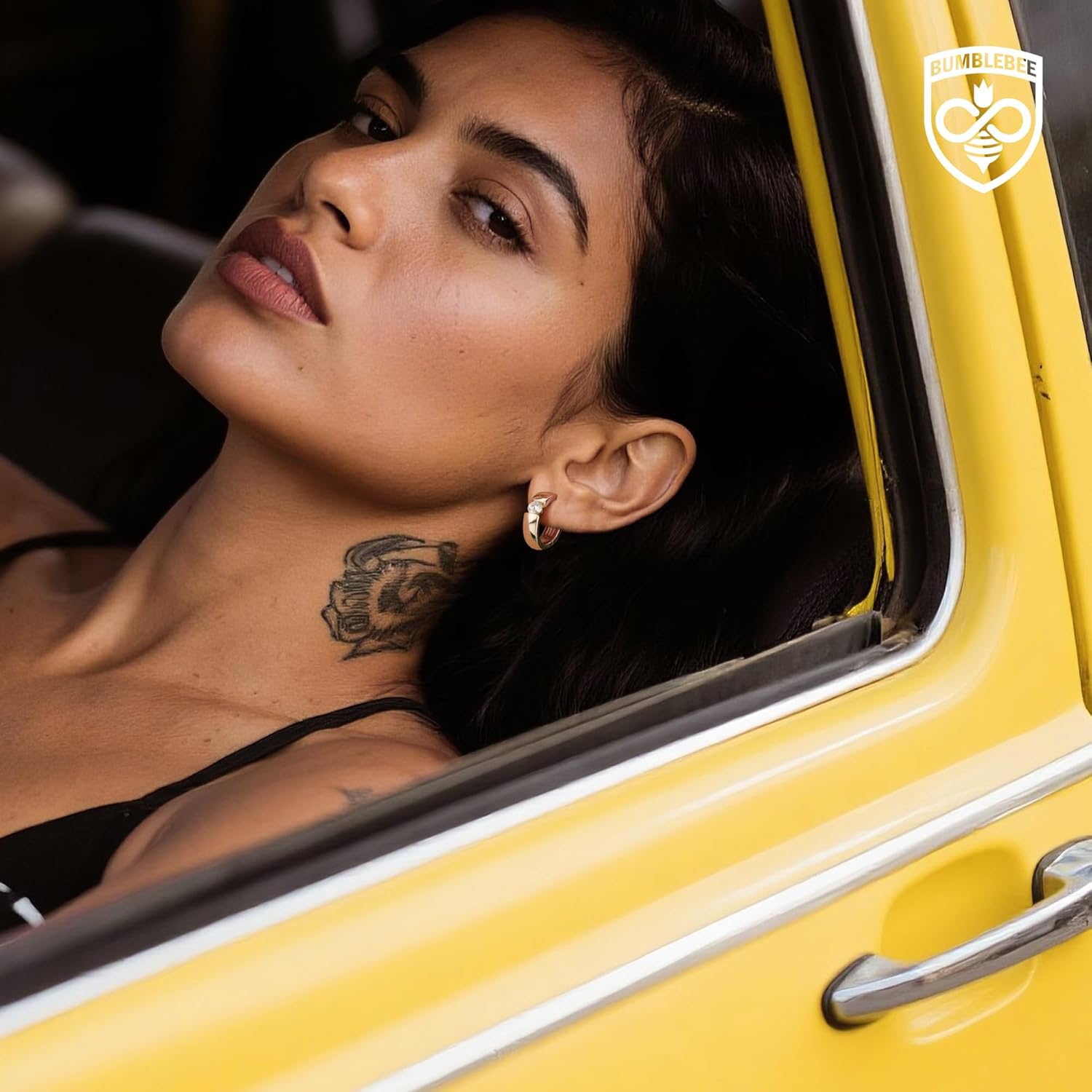 BUMBLEBEE Moissanite Earrings for Women and Men,14K Gold Plated with 0.4CT VVS1 Moissanite,Tarnish-Resistant,Hypoallergenic,Chunky Hoop Earring,Gift for Wedding Anniversary,Birthday,Christmas - Image 4