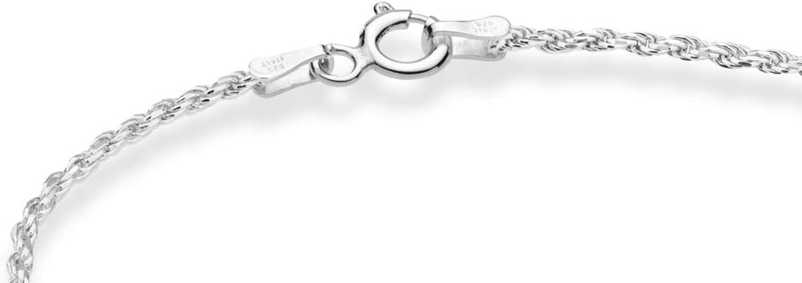 Miabella 925 Sterling Silver Solid 1.5mm Diamond-Cut Braided Rope Chain Anklet Ankle Bracelet for Women, Made in Italy - Image 3
