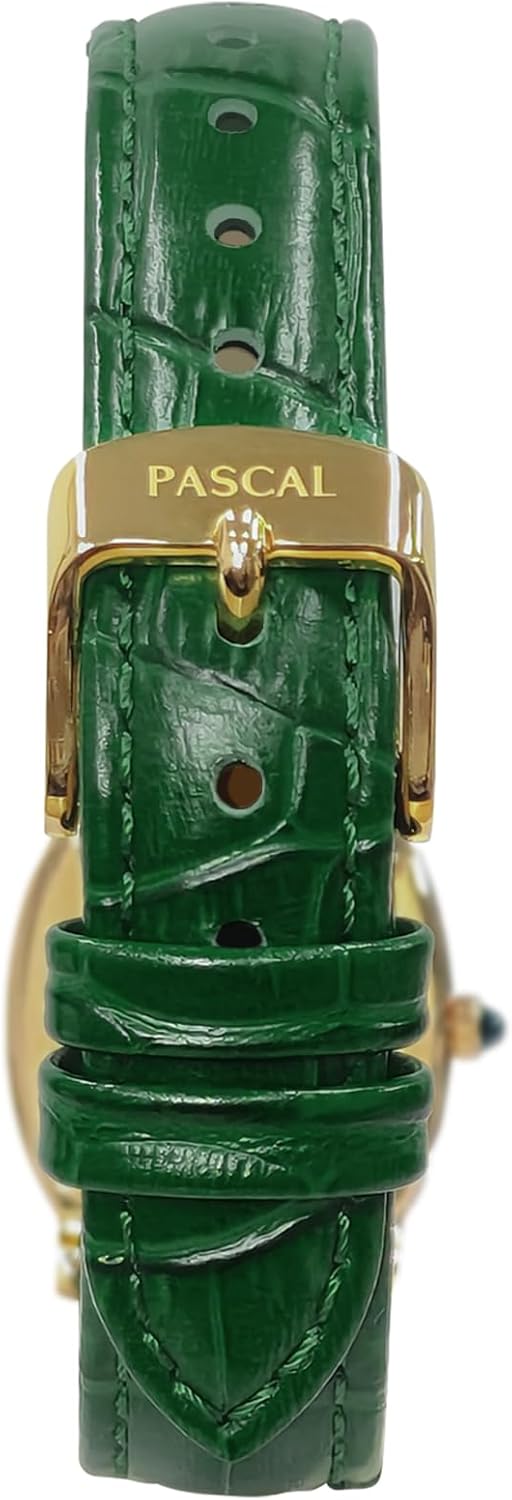 PASCAL Women's Oval Bubble Diamond Watch Leather Strap, Swiss Quartz Ladies Watches, Sapphire Crystal, Diamond Markers, Vintage-Inspired Dress Watch, 3ATM Waterproof (Gift for Her) - Image 5