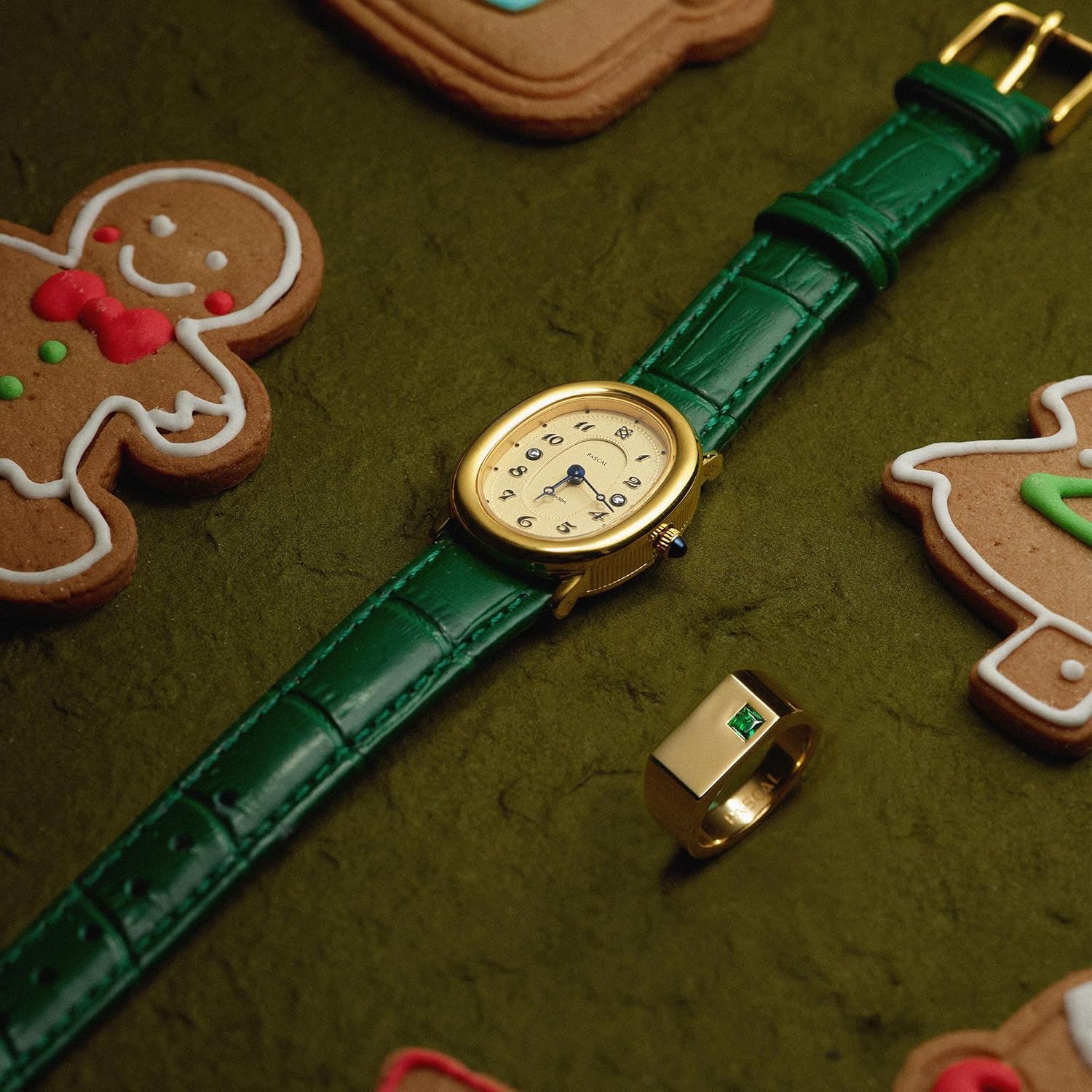 PASCAL Women's Oval Bubble Diamond Watch Leather Strap, Swiss Quartz Ladies Watches, Sapphire Crystal, Diamond Markers, Vintage-Inspired Dress Watch, 3ATM Waterproof (Gift for Her) - Image 7