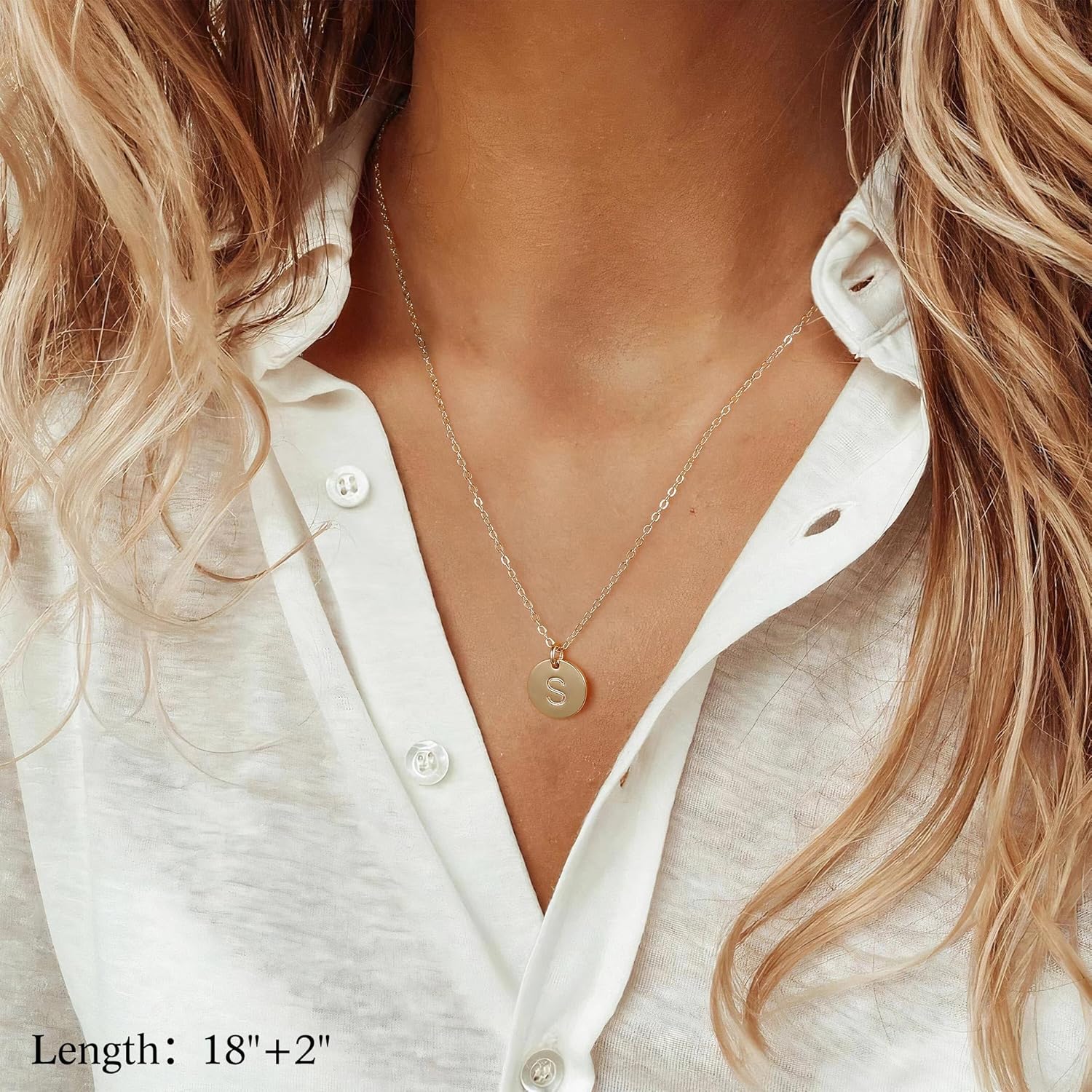 Valentines Gifts for Her - Initial Layered Necklaces for Women, 14K-Gold-Plated Coin Letter Necklace Bar Stacking Layer Necklace Multi Bar Layering Y-Necklaces Jewelry for Women - Image 5