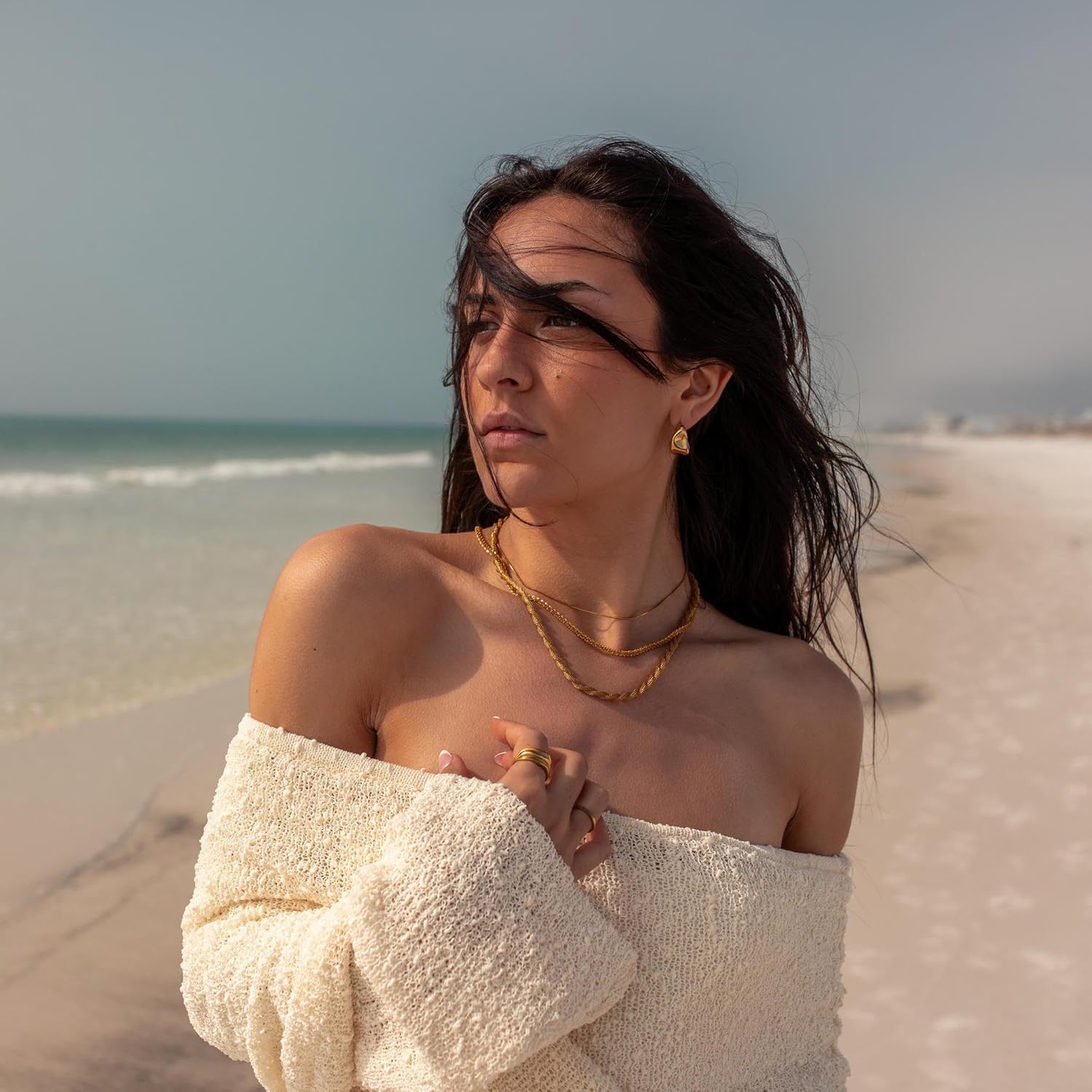 Chunky Gold Stud Earrings for Women 14k Gold Plated Hypoallergenic Earrings Statement Trendy Fashion Gold Jewelry Gifts - Image 5