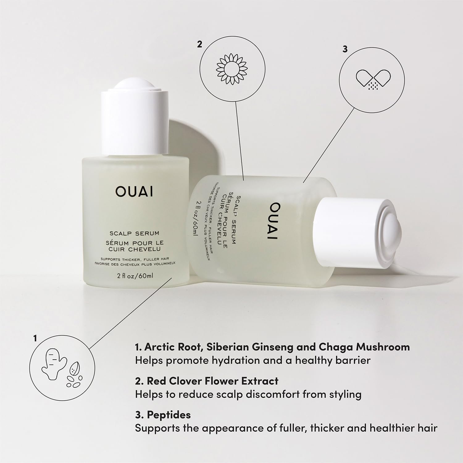 OUAI Scalp Serum - Balancing Hair Serum with Red Clover Extract, Siberian Ginseng and Peptides for Thicker and Fuller-Looking Hair - Paraben, Phthalate and Sulfate Free Scalp Care (2 Fl Oz) - Image 4