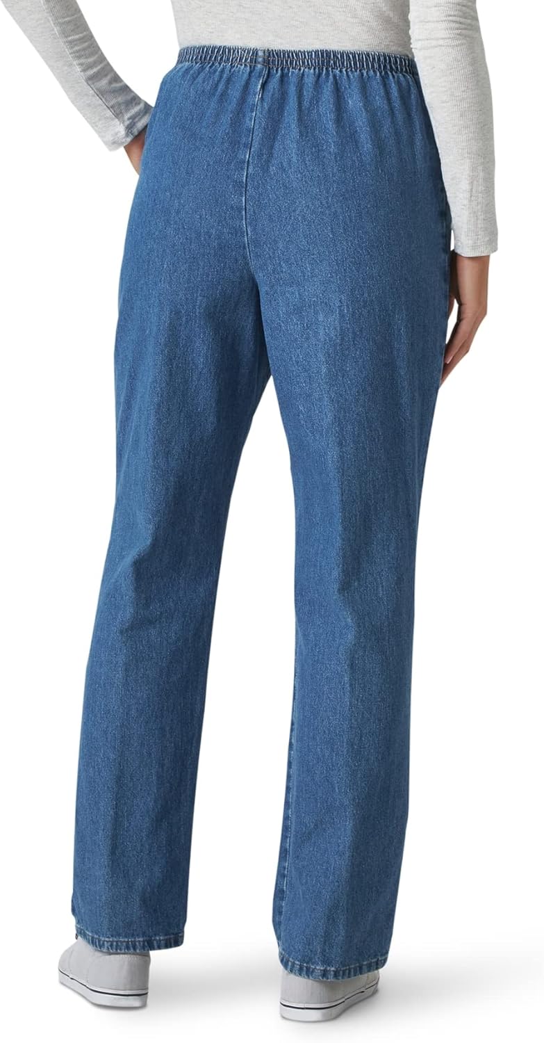 Chic Classic Collection Womens Cotton Pull-on Pant with Elastic Waist - Image 3