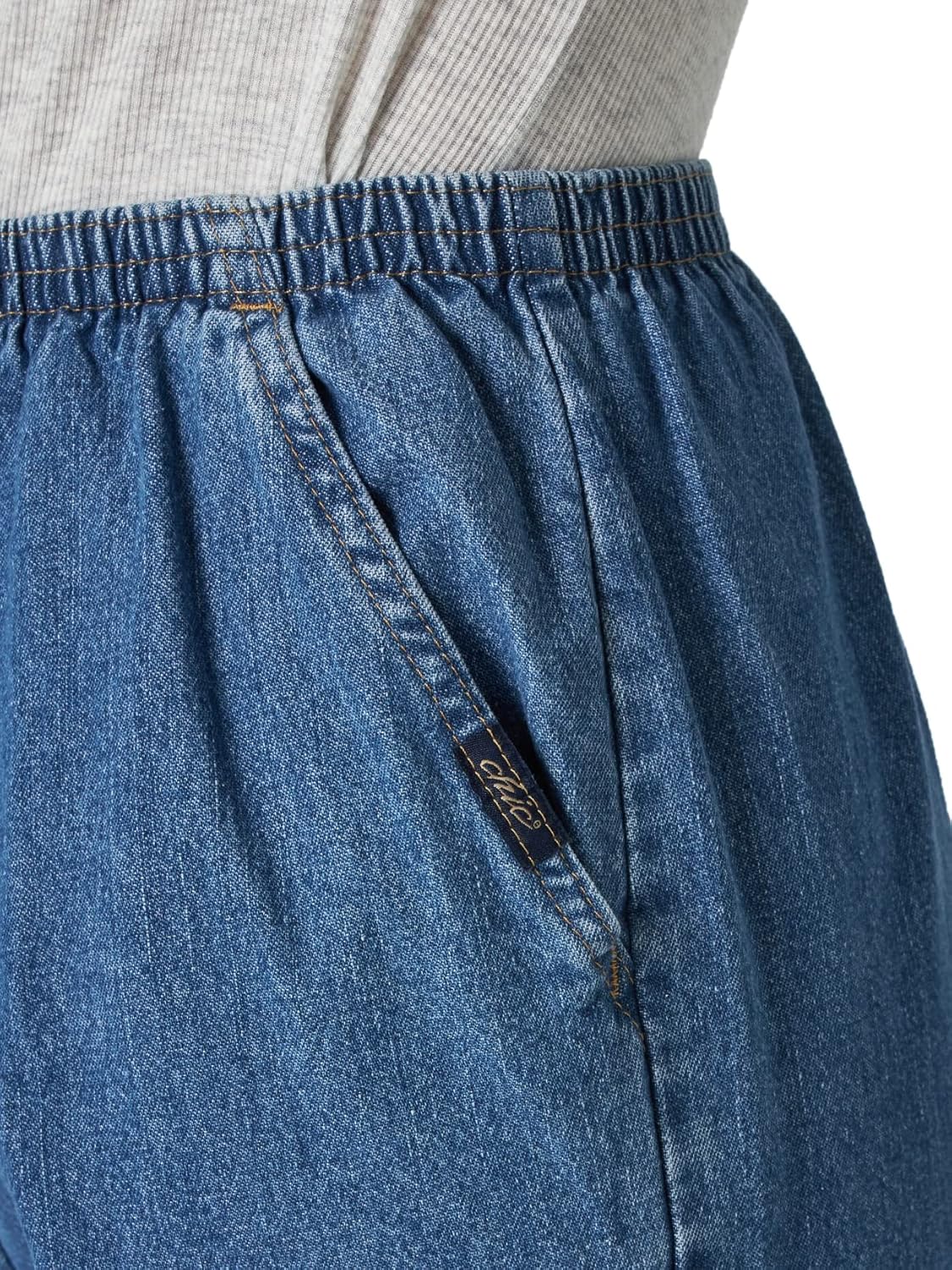 Chic Classic Collection Womens Cotton Pull-on Pant with Elastic Waist - Image 5