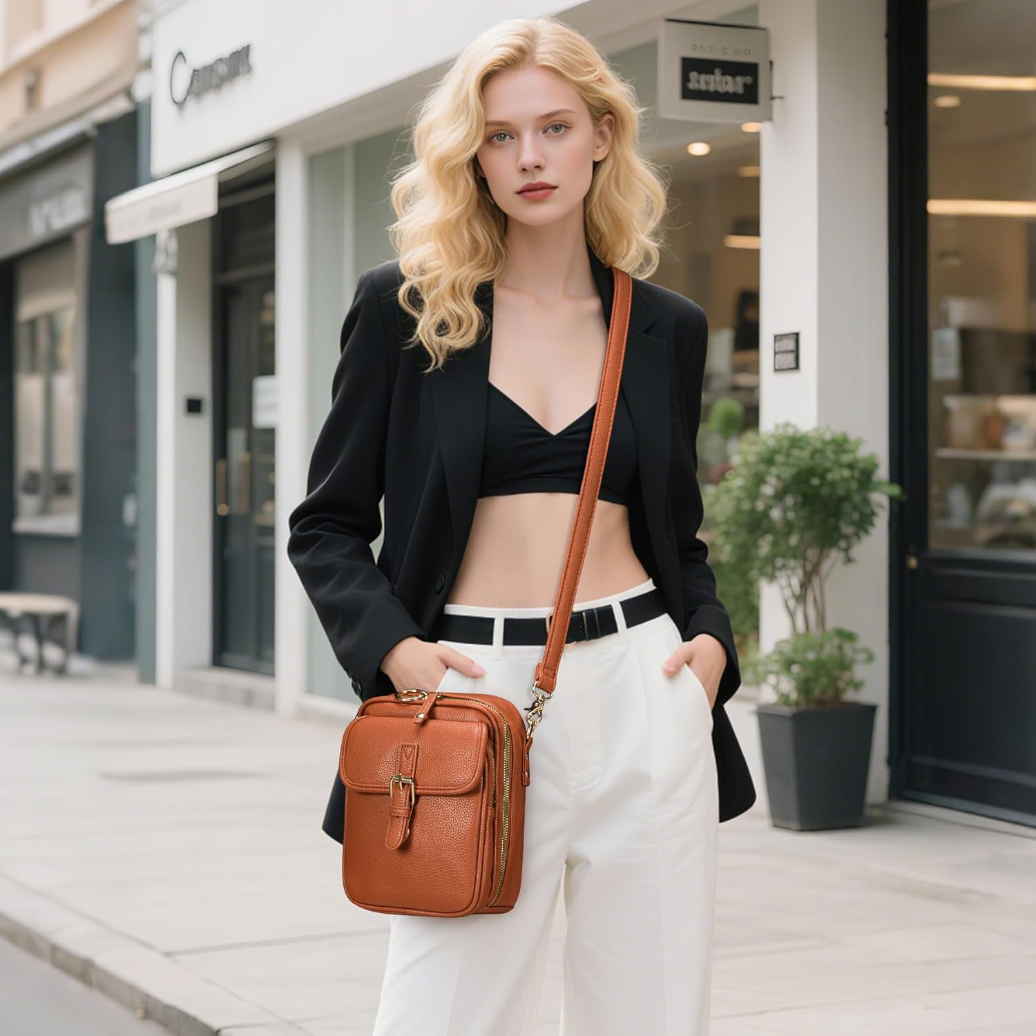 Small Crossbody Bags for Women Vegan Leather Messenger Purses, Vintage Wallet Anti Theft Shoulder Handbags with Card Slots - Image 3