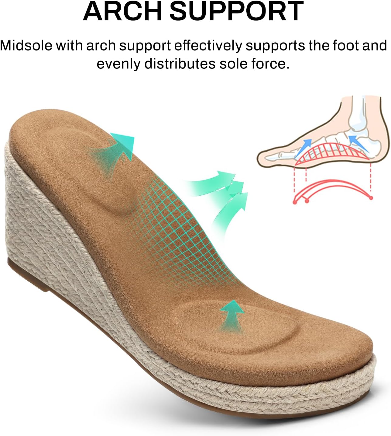 SHIBEVER Women's Wedge Platform Sandals: Espadrille Dressy Comfortable Summer Open Toe Ankle Strap Buckle Women Sandal - Image 5