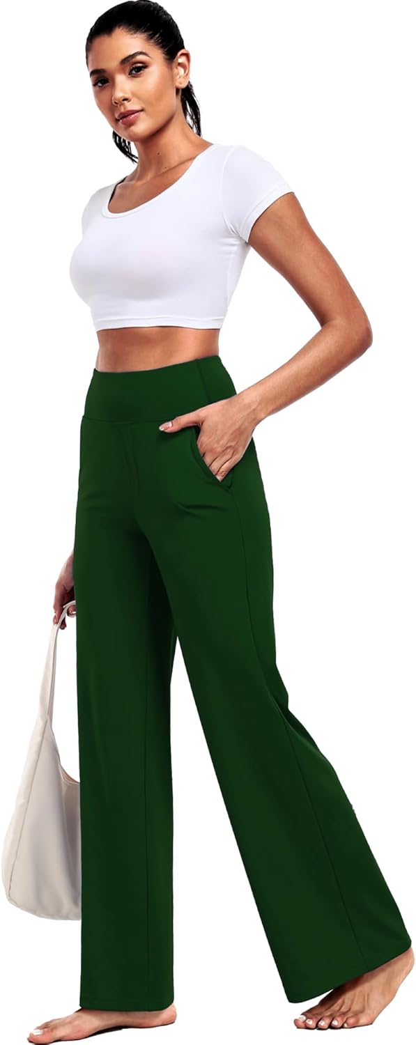 CADMUS High Waist Yoga Pants Women Wide Leg Pants with Pockets Stretch Dress Casual Sweatpants Petite/Regular/Tall - Image 3