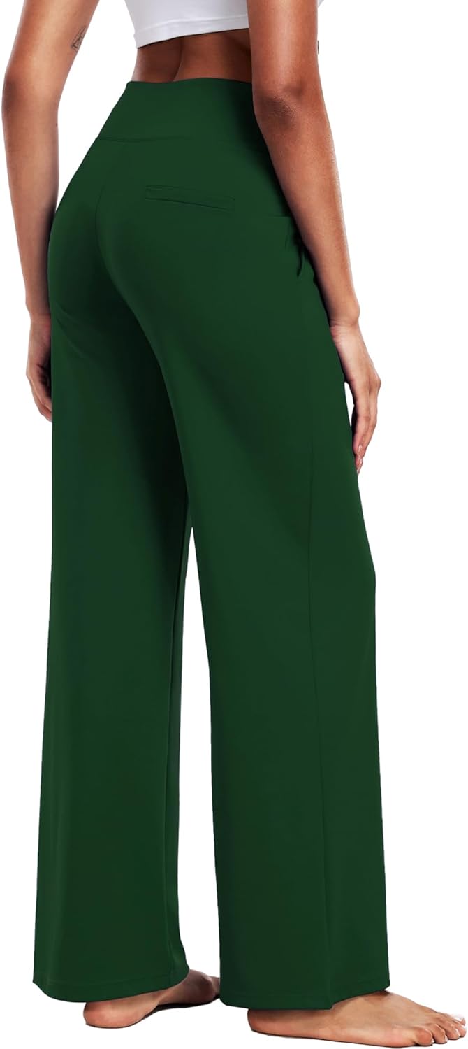 CADMUS High Waist Yoga Pants Women Wide Leg Pants with Pockets Stretch Dress Casual Sweatpants Petite/Regular/Tall - Image 5