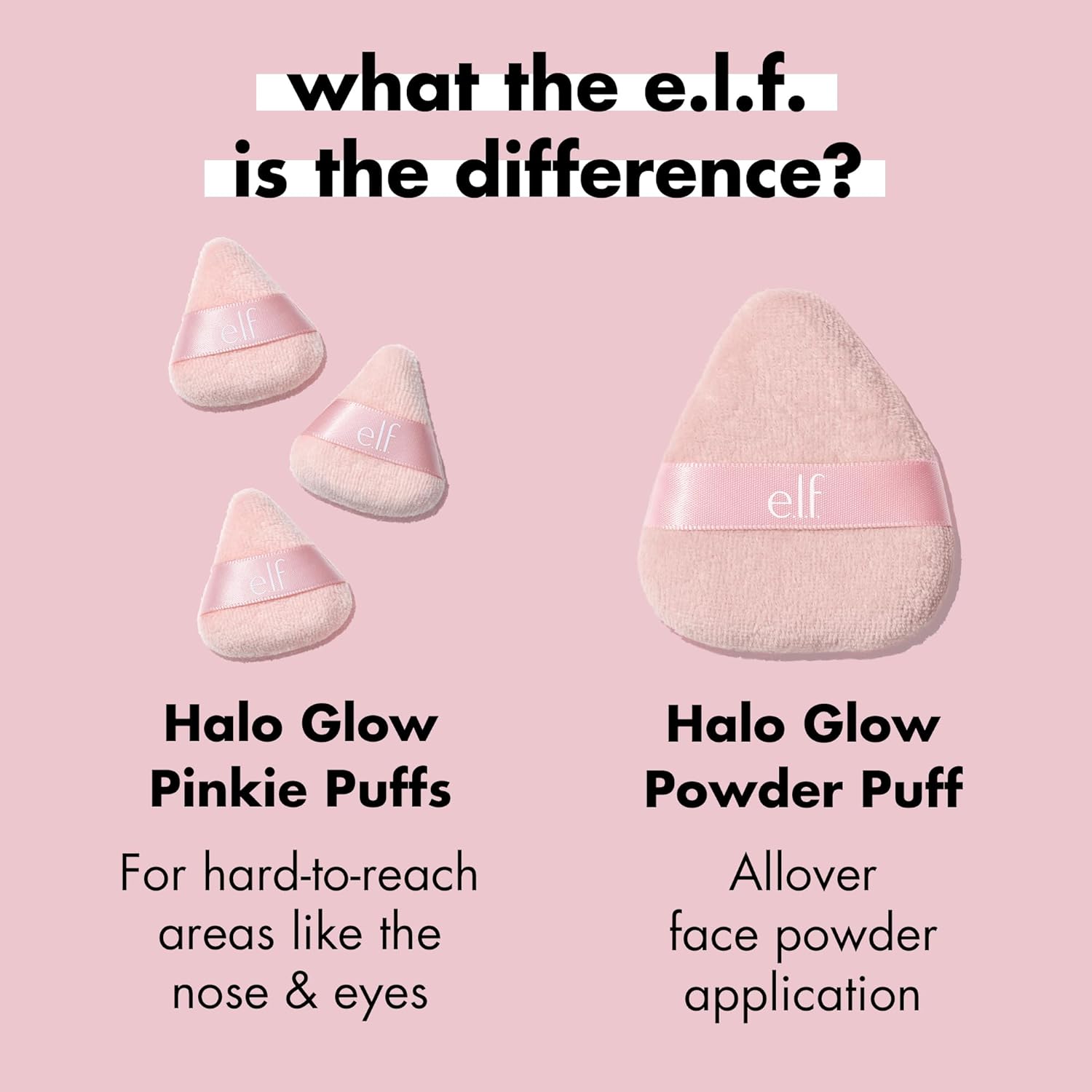 e.l.f. Halo Glow Pinkie Puffs, Finger-sized, Mini Puff For Applying Loose & Pressed Powders, Soft, Reusable & Washable, Vegan & Cruelty-Free, Set of 3 - Image 6