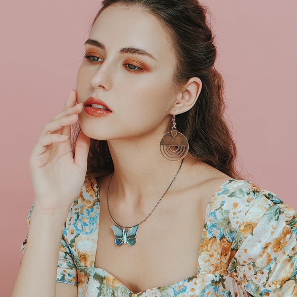 12 Pairs Boho Vintage Geometric Round Earrings Wooden Leather Ethnic Style Vintage Sunflower Earrings Christmas for Women - Image 7